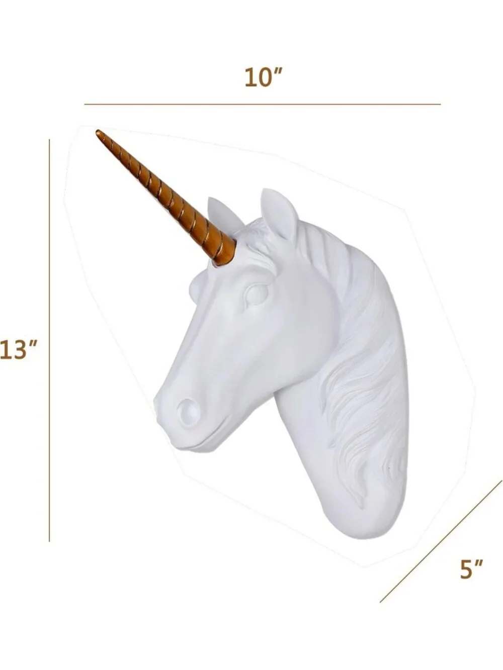 Whimsical Unicorn Head Wall Mount - Faux Resin Taxidermy Home Decor Sculpture